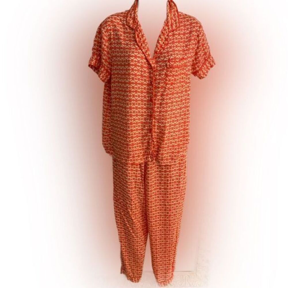 Gilligan O’Malley Pajamas - S orange /white print , rayon